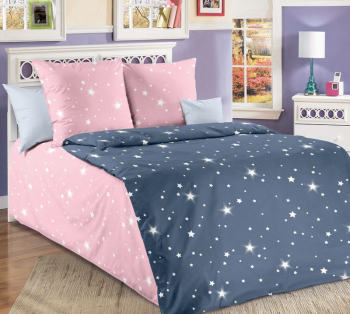 Комплект постельного белья 1,5-спальный, бязь "Люкс", детская расцветка (Звездное небо)
